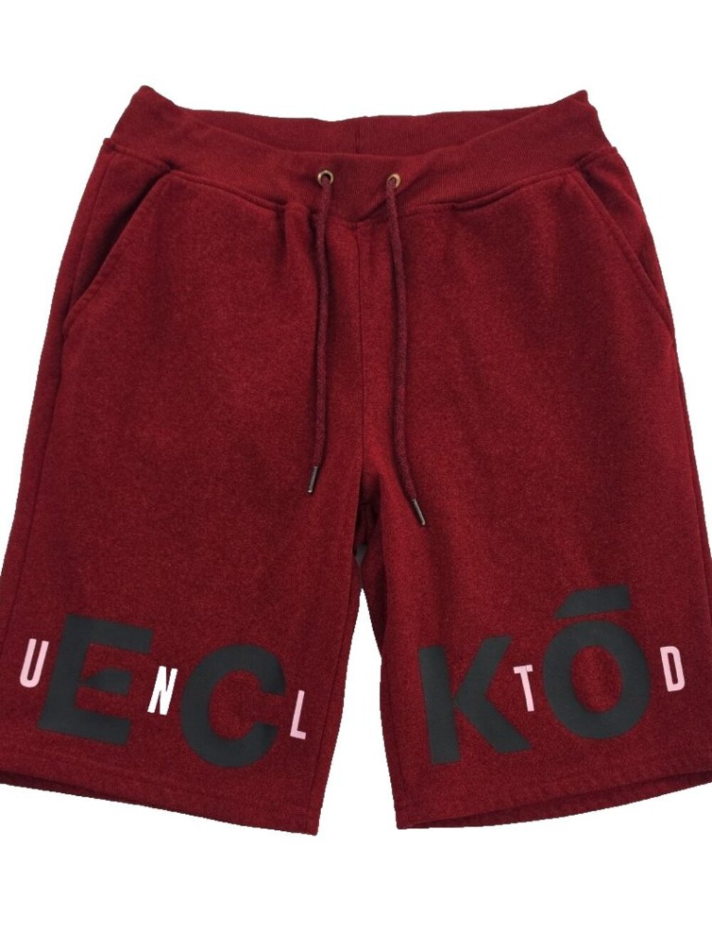Ecko Unltd. Fleece Shorts Mens M (32-34) Maroon 10" Inseam Logo Elastic Waist